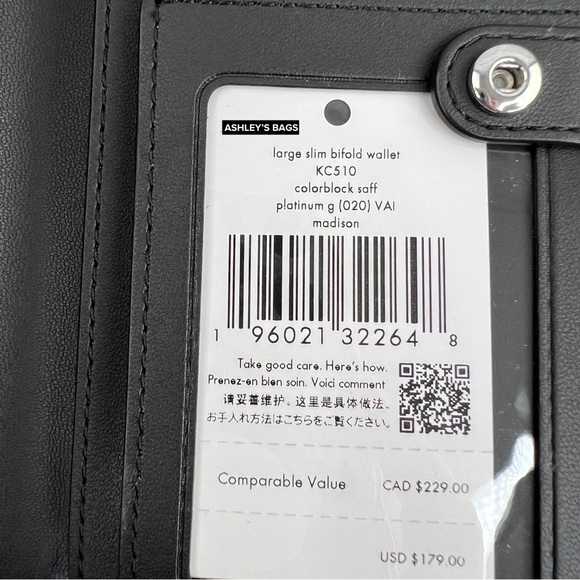 Kate Spade Madison Colorblock Medium Satchel & Large Bifold Wallet Platinum Grey - Picture 16 of 16